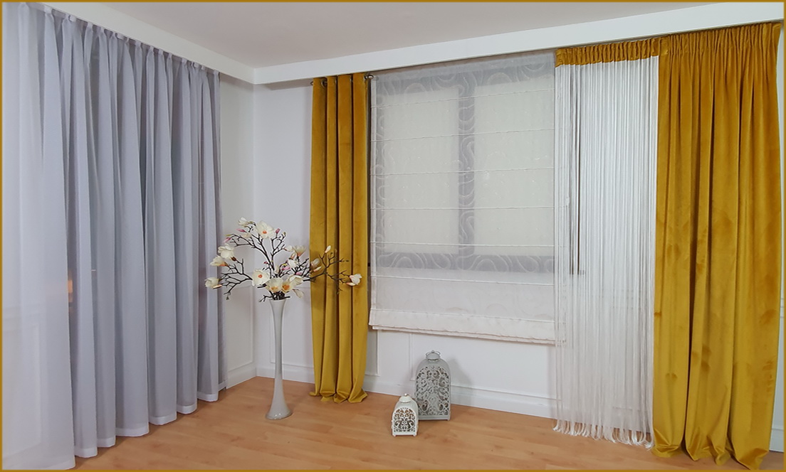 Zasłony dekoracyjne do salonu.